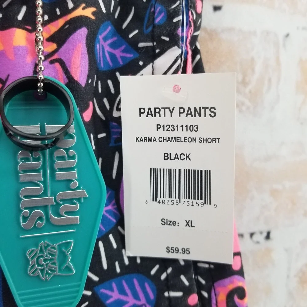 Party Pants USA Men's Swim Trunks Karma Chameleon Short X-Large NWT Multicolor